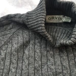 Orvis Wool Cashmere Cableknot Turtleneck Sweater